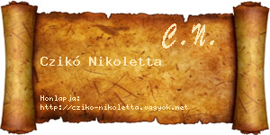 Czikó Nikoletta névjegykártya