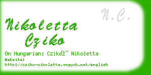 nikoletta cziko business card